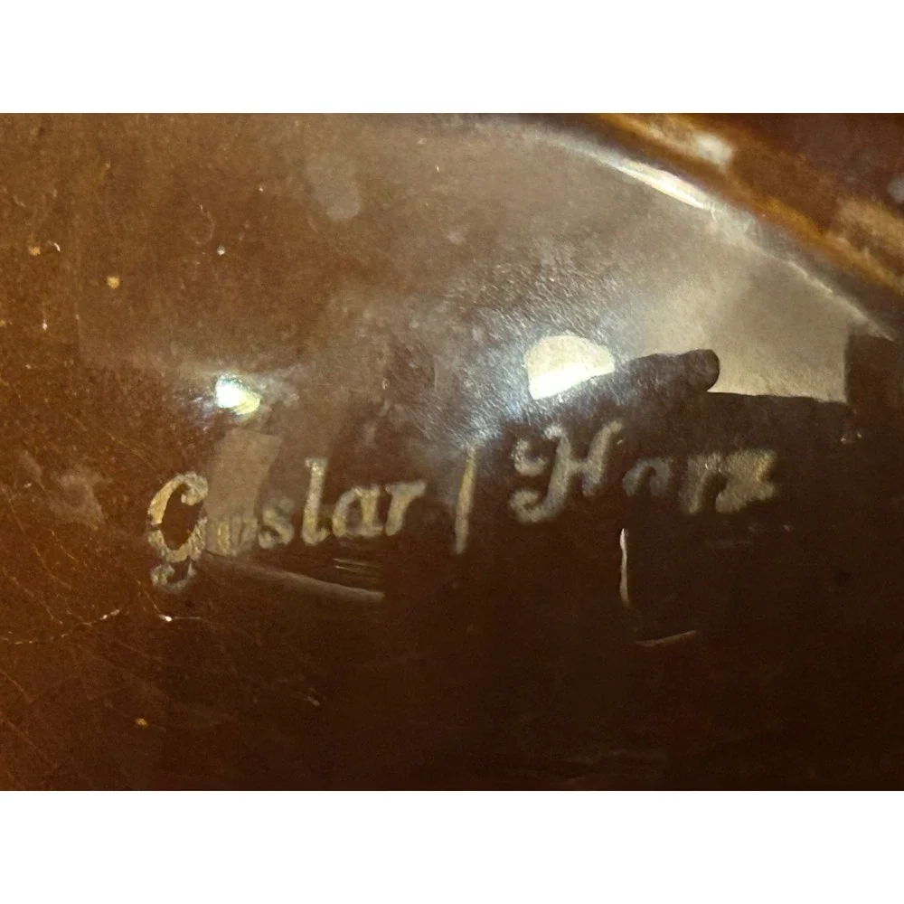 VTG Harzer Keramik Goslar Harz German Pottery Vase Brown Glaze 7